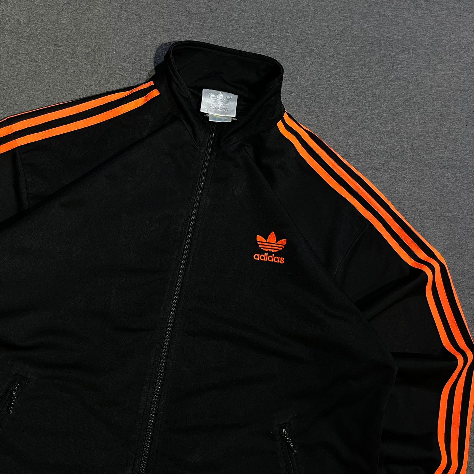 ADIDAS VINTAGE ORANGE STRIPES TRACK JACKET